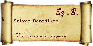 Szives Benedikta névjegykártya